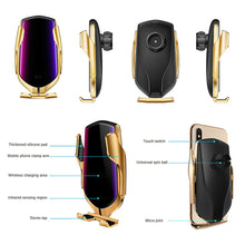 Load image into Gallery viewer, Smart Phone Holder + Fast Wireless Charger + GPS Locator + Infrared Sensors + Bluetooth + Automatic Smart Induction Clamping + Power Protection - Mega Discount Store Ghana