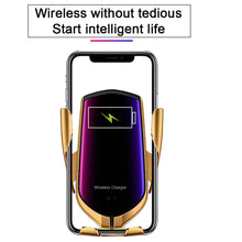 Load image into Gallery viewer, Smart Phone Holder + Fast Wireless Charger + GPS Locator + Infrared Sensors + Bluetooth + Automatic Smart Induction Clamping + Power Protection - Mega Discount Store Ghana