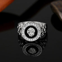 Load image into Gallery viewer, Hip Hop 18K Gold Plated Lion Head Rhinestone Ring (Silver) - Mega Discount Store Ghana
