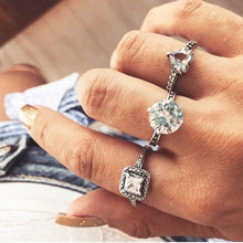 Load image into Gallery viewer, 3 PCS (set) Fashion Rings With Zircon Inlaid For Women, Inner Diameter: 1.7/ 1.6 cm(Silver) - Mega Discount Store Ghana