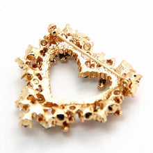 Load image into Gallery viewer, Christmas Heart Shape Multi-color Wreath Electroplating Crystal Brooch Pins Women Fashion Brooch - Mega Discount Store Ghana