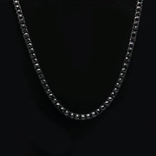 Load image into Gallery viewer, Mens Hip Hop Punk Single Row Crystal Inlaid Alloy Chain Necklace (Black) - Mega Discount Store Ghana