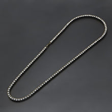 Load image into Gallery viewer, Mens Hip Hop Punk Single Row Crystal Inlaid Alloy Chain Necklace (Black) - Mega Discount Store Ghana