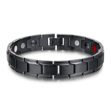 Load image into Gallery viewer, Style Fashion Jewelry Stainless Steel + Black Plating Magnetic Health Bracelet (Black) - Mega Discount Store Ghana