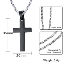 Load image into Gallery viewer, Style Fashion Jewelry High Stainless Steel + Plating Simple Cross Necklace with Chain (Black) - Mega Discount Store Ghana