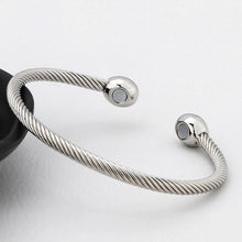 Load image into Gallery viewer, Style Female Brass-plating Jewelry Silver Garlic Magnetic Health Open Bracelet - Mega Discount Store Ghana