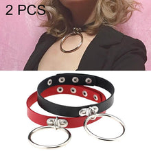 Load image into Gallery viewer, Punk O-shaped Big Ring Popular Leather Necklace Collar, Random Color Delivery - Mega Discount Store Ghana