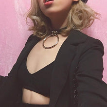 Load image into Gallery viewer, Punk O-shaped Big Ring Popular Leather Necklace Collar, Random Color Delivery - Mega Discount Store Ghana