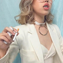 Load image into Gallery viewer, Punk O-shaped Big Ring Popular Leather Necklace Collar, Random Color Delivery - Mega Discount Store Ghana