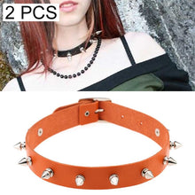 Load image into Gallery viewer, Punk Style Fashion Street Dance Rock Leather Rivet Necklace Collar, Random Color Delivery - Mega Discount Store Ghana