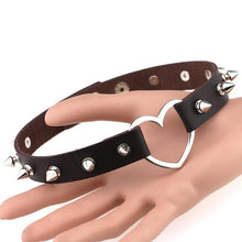 Load image into Gallery viewer, Punk Style Fashion Heart Shape Leather Rivet Necklace Collar, Random Color Delivery - Mega Discount Store Ghana