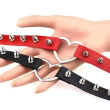 Load image into Gallery viewer, Punk Style Fashion Heart Shape Leather Rivet Necklace Collar, Random Color Delivery - Mega Discount Store Ghana
