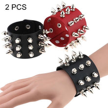 Load image into Gallery viewer, Punk Style Fashion Conical Tip 3 Rows Rivets Leather Bracelet, Random Color Delivery - Mega Discount Store Ghana