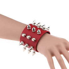 Load image into Gallery viewer, Punk Style Fashion Conical Tip 3 Rows Rivets Leather Bracelet, Random Color Delivery - Mega Discount Store Ghana