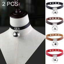Load image into Gallery viewer, Punk Style Rock Leather Collar Bell Female Clavicle Neck Necklace, Random Color Delivery - Mega Discount Store Ghana