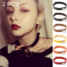 Load image into Gallery viewer, Punk Style Rivets Heart Lock Collar Fashion Trendy Leather Necklace, Random Color Delivery - Mega Discount Store Ghana