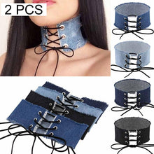 Load image into Gallery viewer, Retro Burr Tie Bowknot Collar Fashion Wide Collar Bone Necklace, Random Color Delivery - Mega Discount Store Ghana