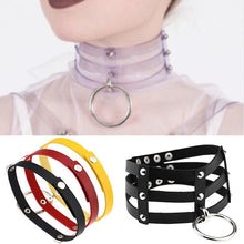 Load image into Gallery viewer, Harajuku Fashion Punk Gothic Rivets Collar Hand 3-rows Caged Leather Collar Necklace - Mega Discount Store Ghana