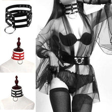 Load image into Gallery viewer, Harajuku Fashion Punk Gothic Rivets Collar Hand 3-rows Caged Leather Collar Necklace - Mega Discount Store Ghana