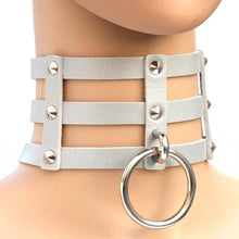 Load image into Gallery viewer, Harajuku Fashion Punk Gothic Rivets Collar Hand 3-rows Caged Leather Collar Necklace - Mega Discount Store Ghana