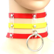 Load image into Gallery viewer, Harajuku Fashion Punk Gothic Rivets Collar Hand 3-rows Caged Leather Collar Necklace - Mega Discount Store Ghana