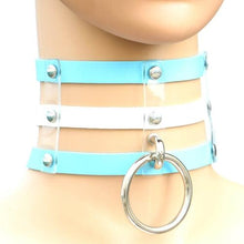Load image into Gallery viewer, Harajuku Fashion Punk Gothic Rivets Collar Hand 3-rows Caged Leather Collar Necklace - Mega Discount Store Ghana