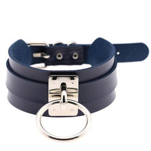 Load image into Gallery viewer, Harajuku PU Leather Silver Single Ring Collar Wide Street-Snap Nightclub O-shaped Choker Necklace - Mega Discount Store Ghana