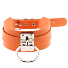 Load image into Gallery viewer, Harajuku PU Leather Silver Single Ring Collar Wide Street-Snap Nightclub O-shaped Choker Necklace - Mega Discount Store Ghana