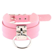 Load image into Gallery viewer, Harajuku PU Leather Silver Single Ring Collar Wide Street-Snap Nightclub O-shaped Choker Necklace - Mega Discount Store Ghana