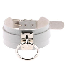 Load image into Gallery viewer, Harajuku PU Leather Silver Single Ring Collar Wide Street-Snap Nightclub O-shaped Choker Necklace - Mega Discount Store Ghana