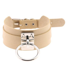 Load image into Gallery viewer, Harajuku PU Leather Silver Single Ring Collar Wide Street-Snap Nightclub O-shaped Choker Necklace - Mega Discount Store Ghana