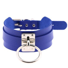 Load image into Gallery viewer, Harajuku PU Leather Silver Single Ring Collar Wide Street-Snap Nightclub O-shaped Choker Necklace - Mega Discount Store Ghana