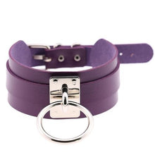Load image into Gallery viewer, Harajuku PU Leather Silver Single Ring Collar Wide Street-Snap Nightclub O-shaped Choker Necklace - Mega Discount Store Ghana