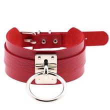 Load image into Gallery viewer, Harajuku PU Leather Silver Single Ring Collar Wide Street-Snap Nightclub O-shaped Choker Necklace - Mega Discount Store Ghana