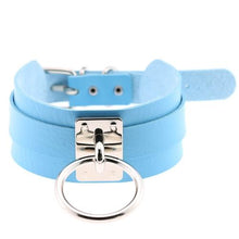 Load image into Gallery viewer, Harajuku PU Leather Silver Single Ring Collar Wide Street-Snap Nightclub O-shaped Choker Necklace - Mega Discount Store Ghana