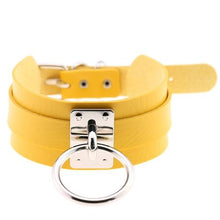 Load image into Gallery viewer, Harajuku PU Leather Silver Single Ring Collar Wide Street-Snap Nightclub O-shaped Choker Necklace - Mega Discount Store Ghana