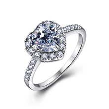 Load image into Gallery viewer, Style Fashion Creative Heart-shaped Inlaid Zircon Ring Valentines Day Gift (Silver) - Mega Discount Store Ghana