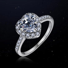 Load image into Gallery viewer, Style Fashion Creative Heart-shaped Inlaid Zircon Ring Valentines Day Gift (Silver) - Mega Discount Store Ghana