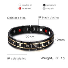 Load image into Gallery viewer, Stainless Steel + Plating Magnet Bracelet Chinese Buddhism Religious Six Word Memoirs Jewelry - Mega Discount Store Ghana