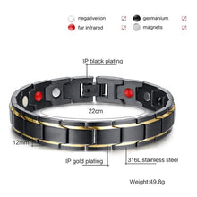 Load image into Gallery viewer, Stainless Steel + Plating Magnet Bracelet Chinese Buddhism Religious Six Word Memoirs Jewelry - Mega Discount Store Ghana
