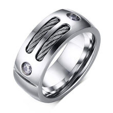 Load image into Gallery viewer, Retro Ring Stainless Steel + Cubic Zirconia Steel Color Ring - Mega Discount Store Ghana