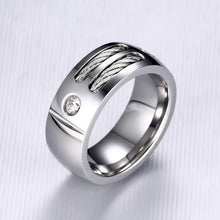 Load image into Gallery viewer, Retro Ring Stainless Steel + Cubic Zirconia Steel Color Ring - Mega Discount Store Ghana