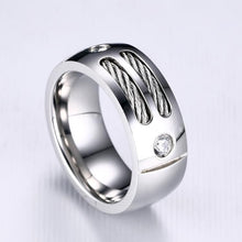 Load image into Gallery viewer, Retro Ring Stainless Steel + Cubic Zirconia Steel Color Ring - Mega Discount Store Ghana