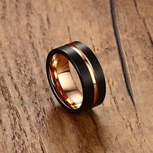 Load image into Gallery viewer, Classic Ring Pure Tungsten Carbide Hand-brushed Rose Gold Plating Ring - Mega Discount Store Ghana