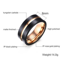 Load image into Gallery viewer, Classic Ring Pure Tungsten Carbide Hand-brushed Rose Gold Plating Ring - Mega Discount Store Ghana