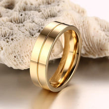 Load image into Gallery viewer, Fashion 18K Plating Golden Ring High Polished Stainless Steel Lovers Ring - Mega Discount Store Ghana