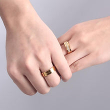 Load image into Gallery viewer, Fashion 18K Plating Female Golden Ring High Polished Stainless Steel + Cubic Zirconia Lovers Ring - Mega Discount Store Ghana