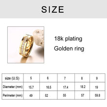 Load image into Gallery viewer, Fashion 18K Plating Female Golden Ring High Polished Stainless Steel + Cubic Zirconia Lovers Ring - Mega Discount Store Ghana