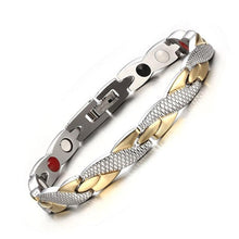 Load image into Gallery viewer, New Style Fashion Men Bracelet Stainless Steel + Gold Plating Magnet Bracelet, Size: 19.7cm*7mm - Mega Discount Store Ghana