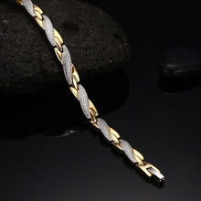 Load image into Gallery viewer, New Style Fashion Men Bracelet Stainless Steel + Gold Plating Magnet Bracelet, Size: 19.7cm*7mm - Mega Discount Store Ghana
